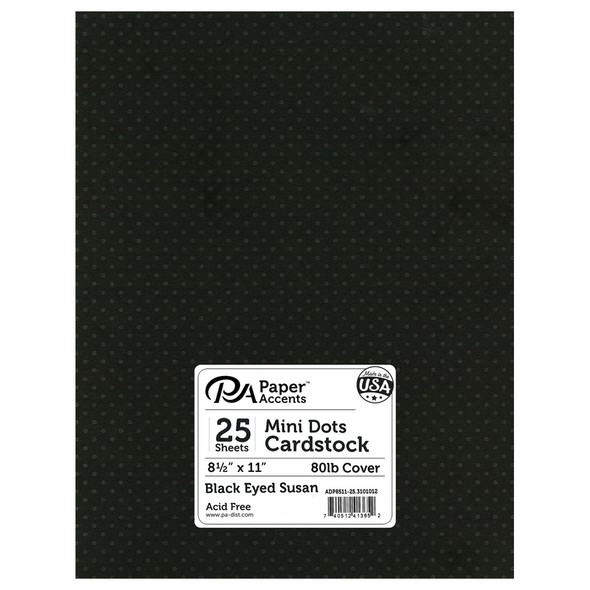 Paper Accents Mini Dot Cardstock 8.5 inch x 11 inch 80lb Black Eyed Susan 25pc