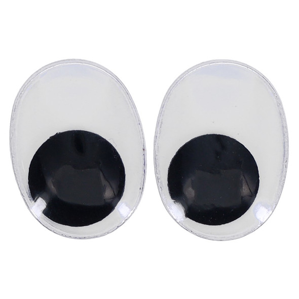 PA Essentials Googly Eye Flat Back Oval 20mm Black 2pc