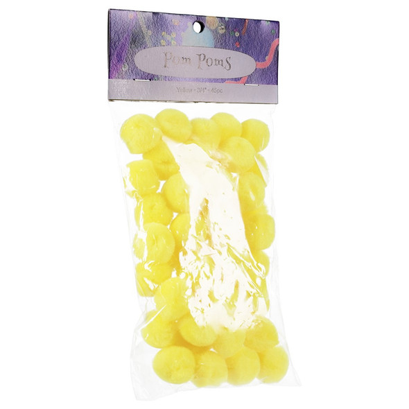 PA Essentials Pom Pom 3/4 inch Yellow 45pc