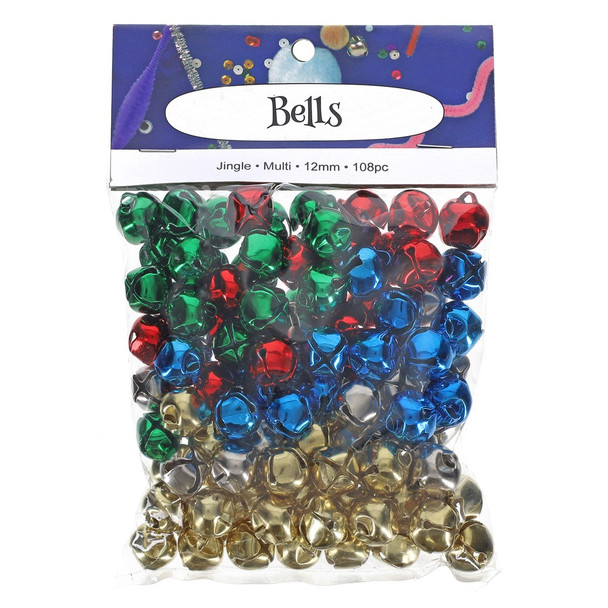 PA Essentials Jingle Bell 12mm 108pc Multi