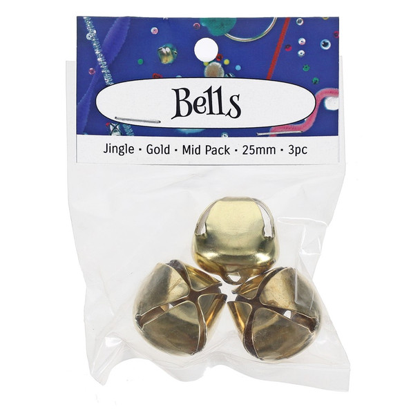 PA Essentials Bell Jingle Mid Pack 25mm Gold 3pc