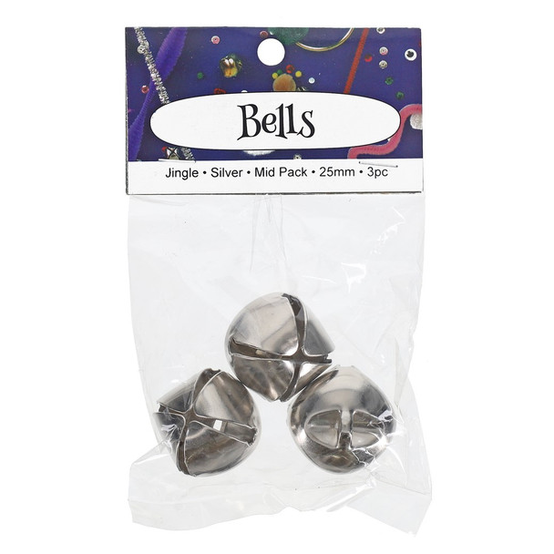 PA Essentials Bell Jingle Mid Pack 25mm Silver 3pc