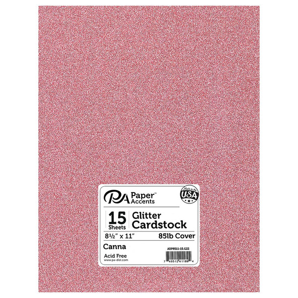 Paper Accents Glitter Cardstock 8.5 inch x 11 inch 85lb 15pc Canna