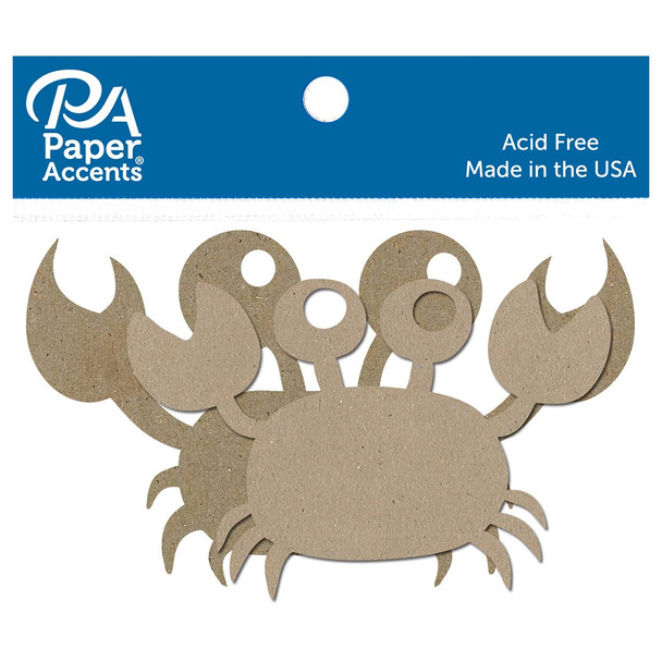 Paper Accents Chip Shape Crab Natural 6pc