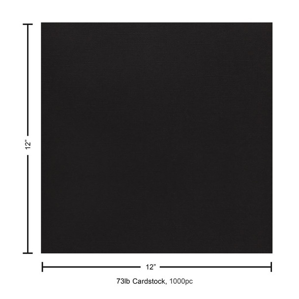 Paper Accents Cardstock 12 inch x 12 inch Muslin 73lb Deep Black 1000pc Box