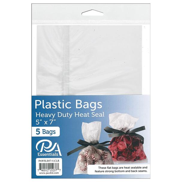 PA Essentials Bag Heavy Duty Heat Seal 5 inch x 7 inch Clear 5pc