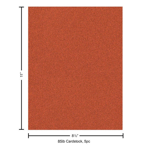 Paper Accents Glitter Cardstock 8.5 inch x 11 inch 85lb Dark Copper 5pc