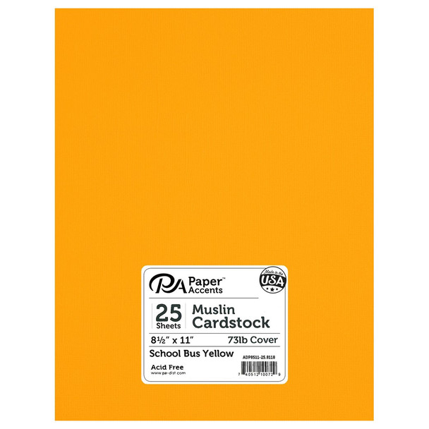 Paper Accents Cardstock 8.5 inch x 11 inch Muslin 73lb School Bus Yellow 25pc