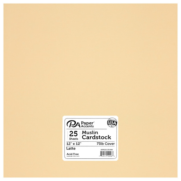 Paper Accents Cardstock 12 inch x 12 inch Muslin 73lb Latte 25pc
