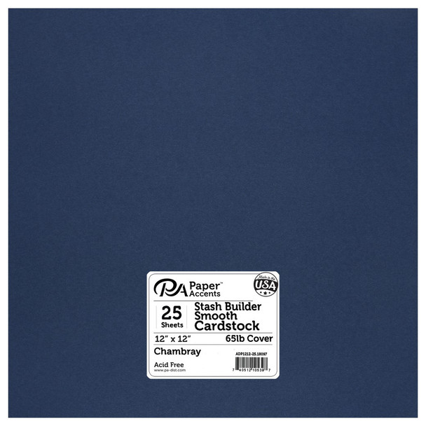 Paper Accents Cardstock 12 inch x 12 inch Stash Builder 65lb Chambray 25pc