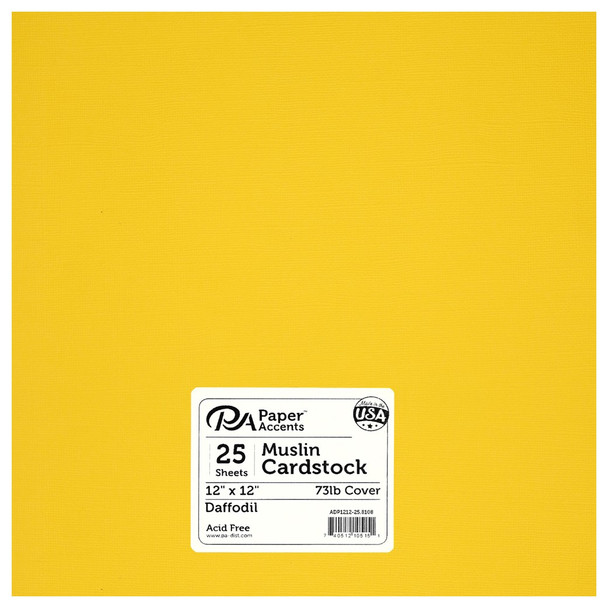 Paper Accents Cardstock 12 inch x 12 inch Muslin 73lb Daffodil 25pc