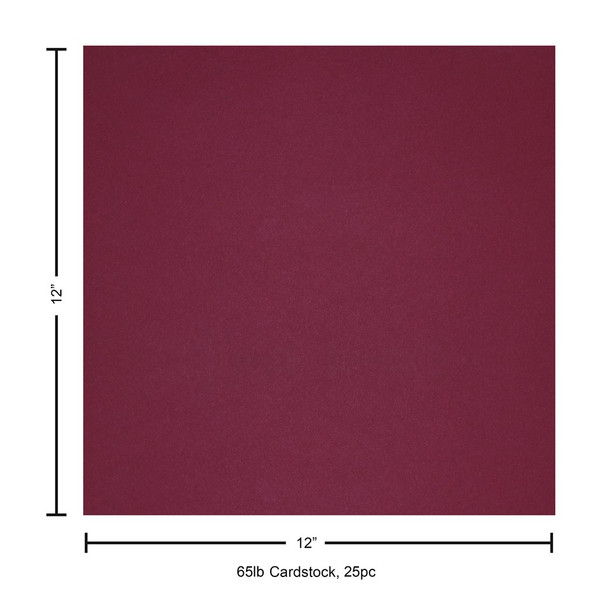 Paper Accents Cardstock 12 inch x 12 inch Stash Builder 65lb Wine 25pc
