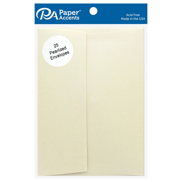 Paper Accents Envelopes 5.25 inch x 7.25 inch Pearlized Cornsilk 25pc