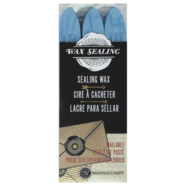 Manuscript Wax Sealing Wax with Wick 3pc Powder Blue