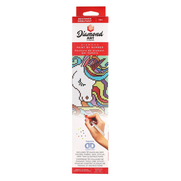 Diamond Art Kit Beginner 8 inch x 8 inch Fun Unicorn