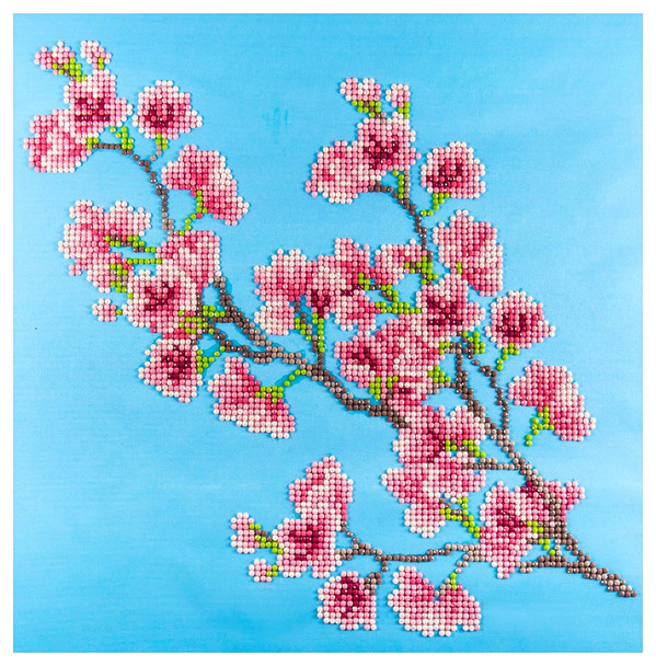 Diamond Art Kit Intermediate 12 inch x 12 inch Cherry Blossom