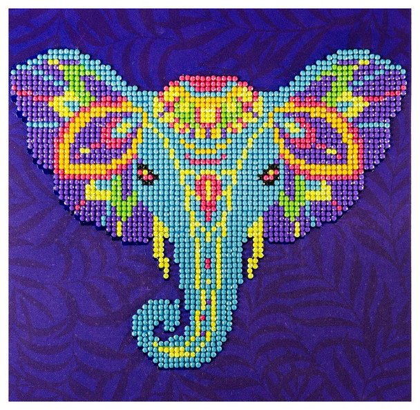 Diamond Art Kit Beginner 8 inch x 8 inch Elephant