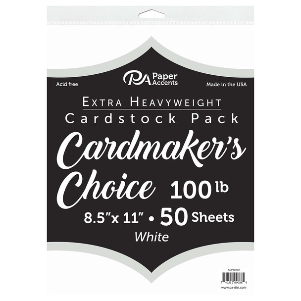 Paper Accents Cardstock 8.5 inch x 11 inch Cardmakers Choice 100lb White 50pc