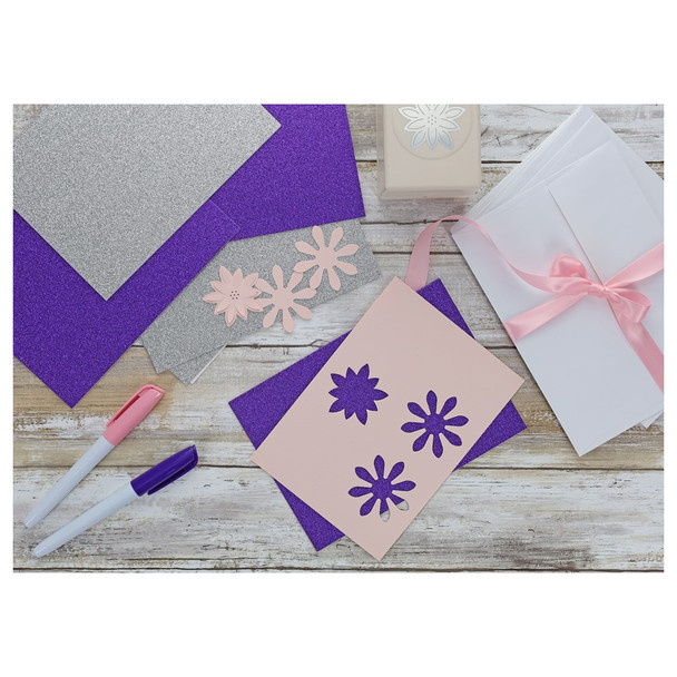 Paper Accents Card Envelopes 5 inch x 7 inch Glitter Grape Jam 12pc