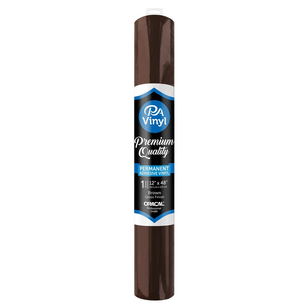 PA Vinyl Permanent Roll 12 inch x 48 inch Gloss Brown