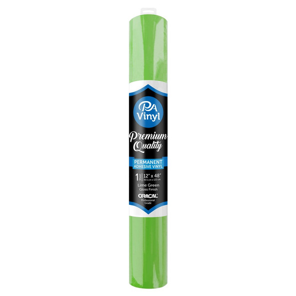 PA Vinyl Permanent Roll 12 inch x 48 inch Gloss Lime Green