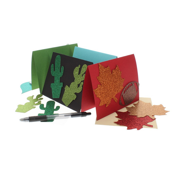Paper Accents Glitter Cardstock Shape Cactus Olive Green Green 8pc