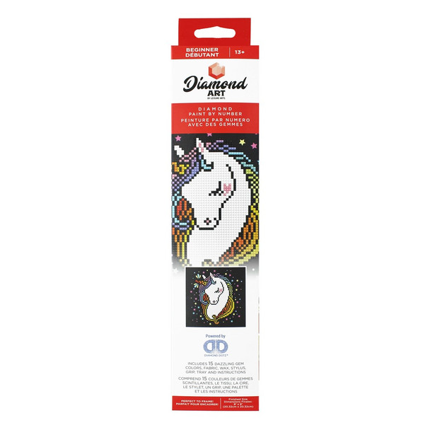 Diamond Art Kit Beginner 8 inch x 8 inch Heart Unicorn