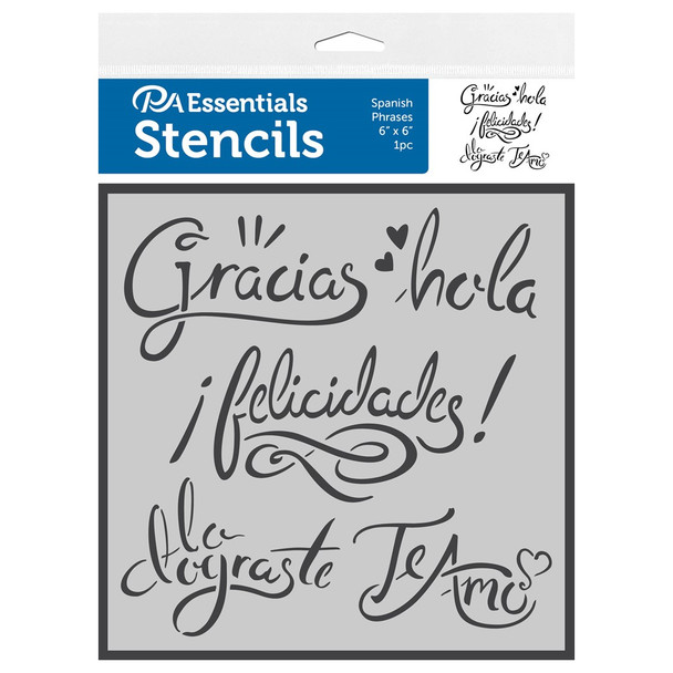 PA Essentials Stencil 6 inch x 6 inch Spanish Phrases