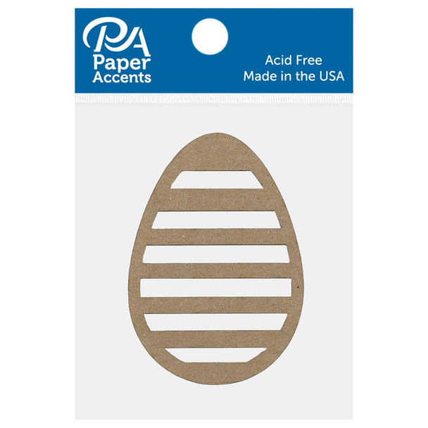 Paper Accents Chip Shape Egg Striped Natural 8pc