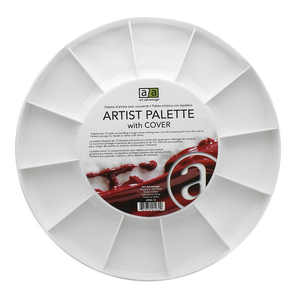 Art Advantage Palette 11.5 inch Round With Cover 12 Well