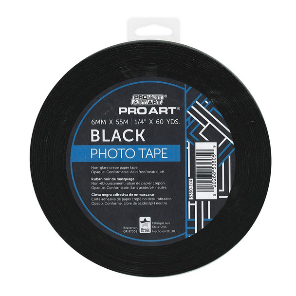 Pro Art Tape Photo ¼ inch Black 60yd