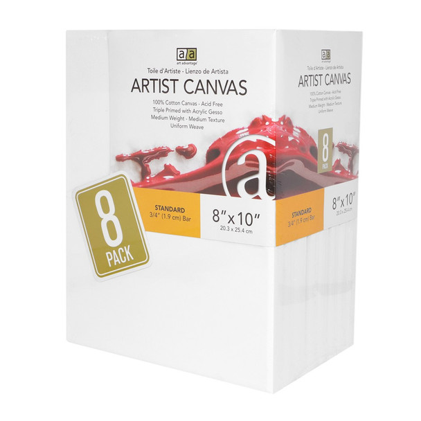 Art Advantage Artist Canvas Visual Edge 8 inch x 10 inch 8pc