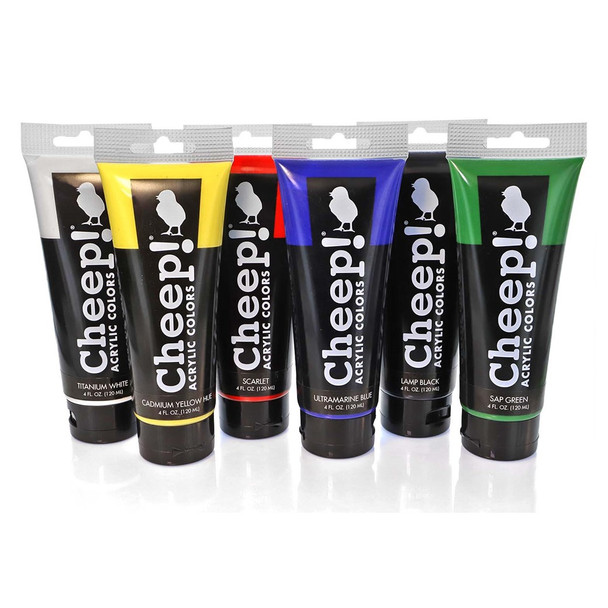 Cheep! Acrylic Paint Set 4oz Basic 6 Color