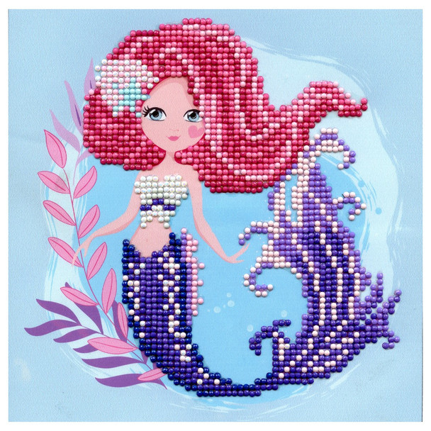 Diamond Art Kit Beginner 8 inch x 8 inch Mermaid Purple