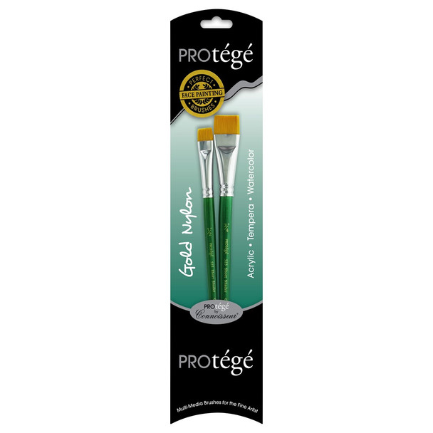 Protege Brush Gold Nylon Set Short Handle 2pc