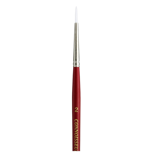 Connoisseur White Taklon Brush Short Handle Round 2