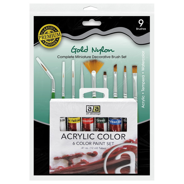 Protege Brush Gold Nylon Acrylic Value Pack