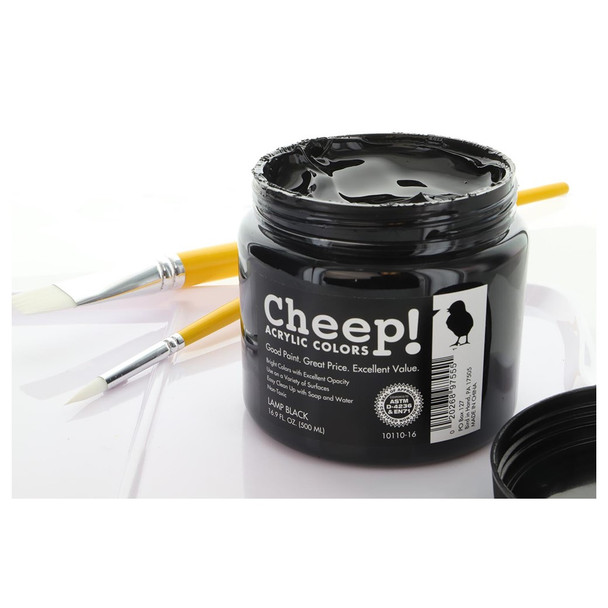 Cheep! Acrylic Paint 16.9oz Jar Lamp Black
