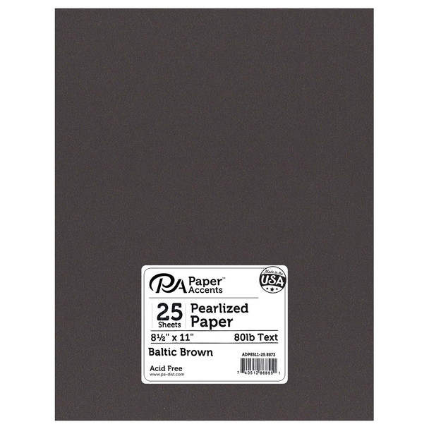 Paper Accents Paper Pearlized 8.5 inch x 11 inch 80lb Baltic Brown 25pc