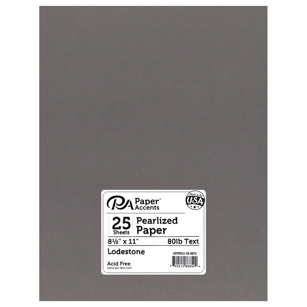Paper Accents Paper Pearlized 8.5 inch x 11 inch 80lb Lodestone 25pc