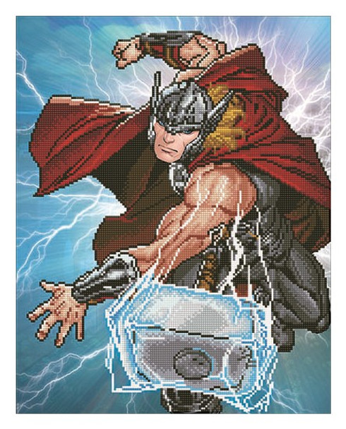 Camelot Dotz Diamond Painting Kit Thor Strikes