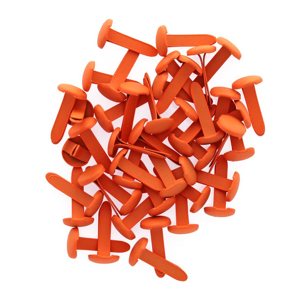 PA Essentials Brads 8mm x 15mm Solid Neon Orange 50pc