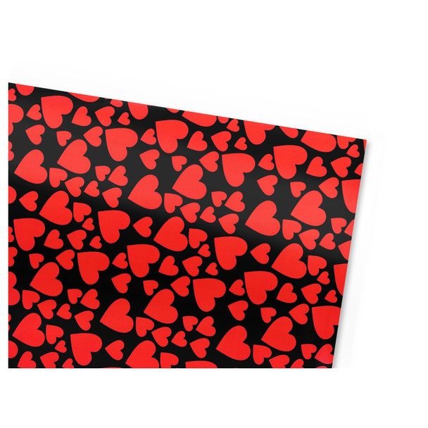 PA Vinyl Iron On Roll 12 inch x 15 inch Red and Black Hearts