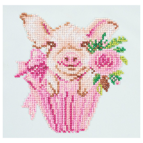 Diamond Art Kit Beginner 8 inch x 8 inch Pig