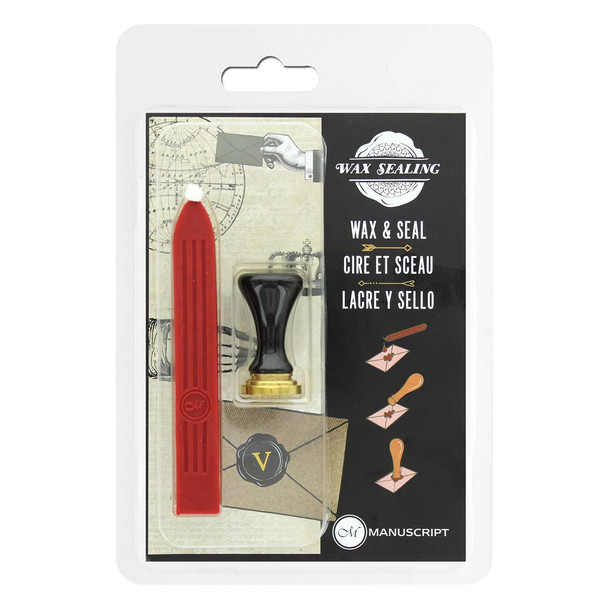 Manuscript Wax Sealing Set Short Handle Initial V