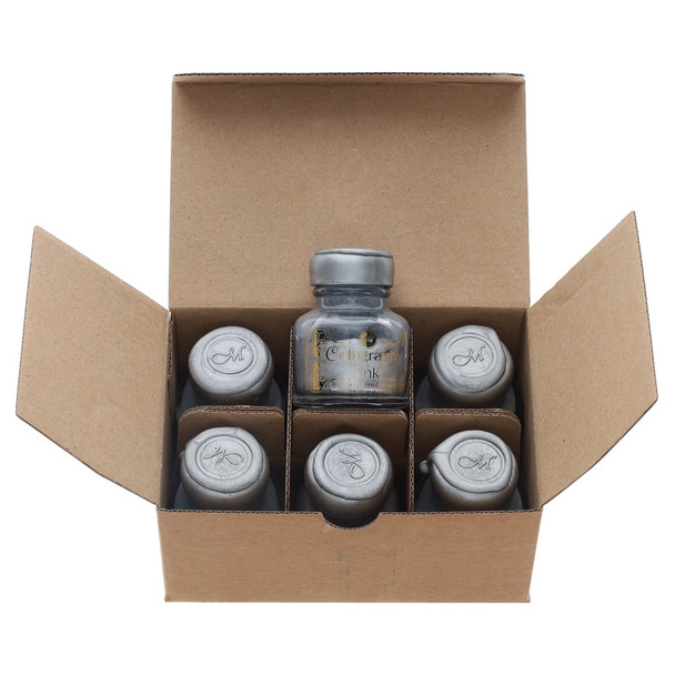 Manuscript Calligraphy Ink Silver 6pc