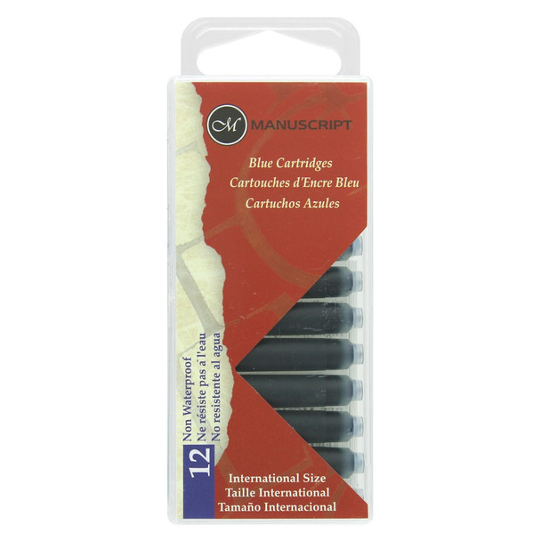 Manuscript Cartridge Pen Cartridges Blue 12pc