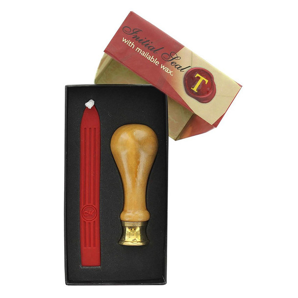 Manuscript Wax Sealing Set Long Handle Initial T