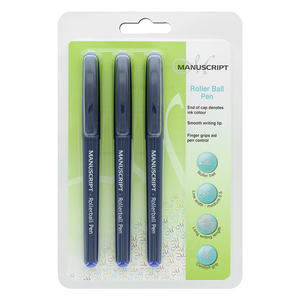 Manuscript Rollerball Triple Pack Blue