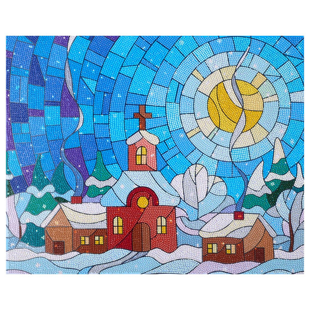 Diamond Art Kit Advanced 20 inch x 16 inch Stained Glass Village